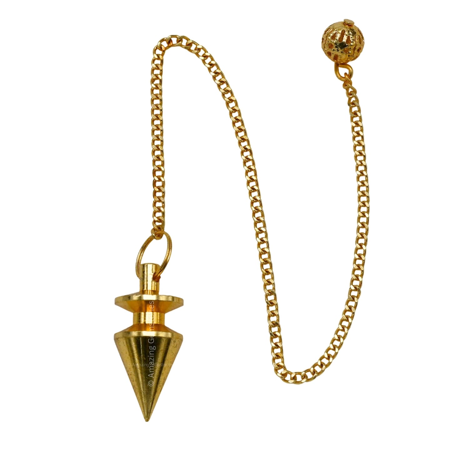 Amazing Gemstone Healing Metal Pendulums for Divination, Gold Cone Steel Copper Pendulum High Energy Pendulo de Bronce Pendulos de Mesa MP4