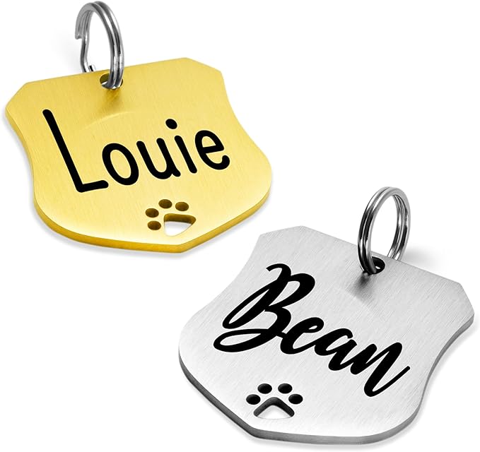 Ultra Joys Personalized Dog Tags - Engraved Pet ID Tag, Rose Military Tag