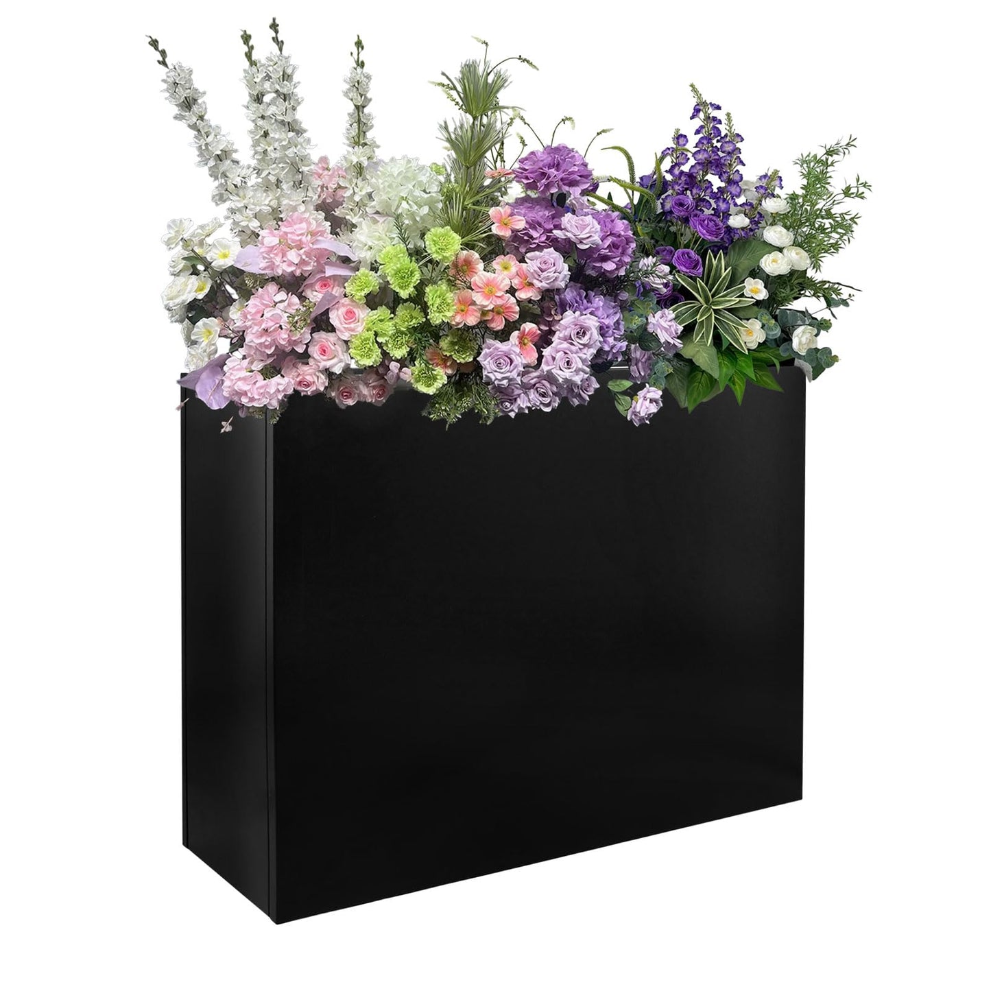 Yaghpy Tall Rectangle Planter 38 L x 12" W x 30" H Black Metal Large Planter Boxes Outdoor Pots,Flowers Pot Garden Porch Patio Privacy