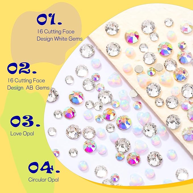 Teeth Gem Kit,Tooth Gems Kit for Teeth DIY Crystals Tooth gem Jewel for Girls Y2K Fashionable Butterfly Love Cross Spider for Boys Harmless (White)