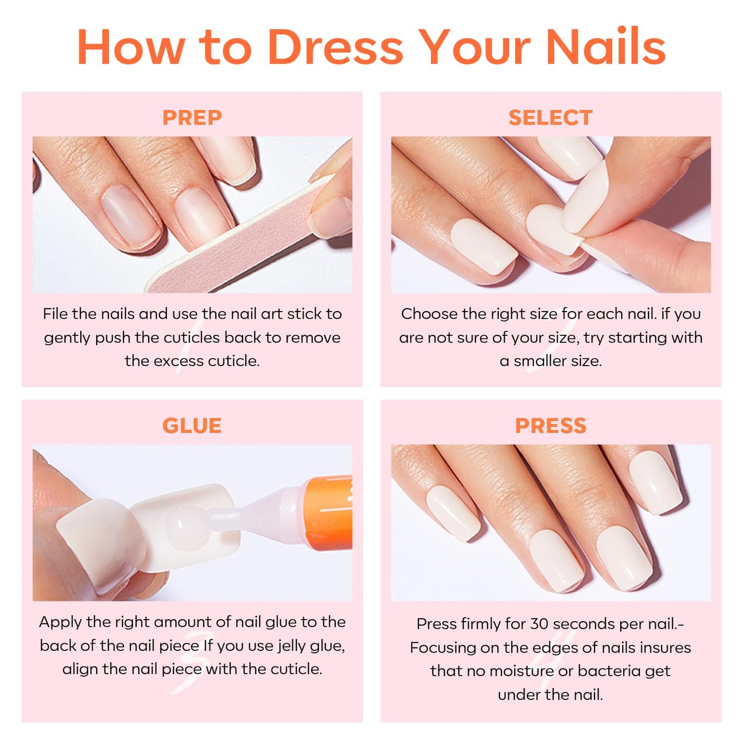 Modelones Press on Nails, Red Chrome French Short Square Fake Nails, Reusable Nail Kit with Nail Glue Adhesive Tabs Mini Nail File, Nails Press Ons 32Pcs16 Sizes