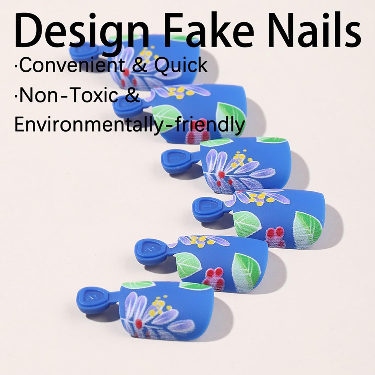FIEONCIY Press on Toenails with Designs Acrylic Fake Nails for Toe Artificial False Nails with Charms Glue on Toe Nails for Spring Summer Stick on Toenails for Women Girls(XD9342)