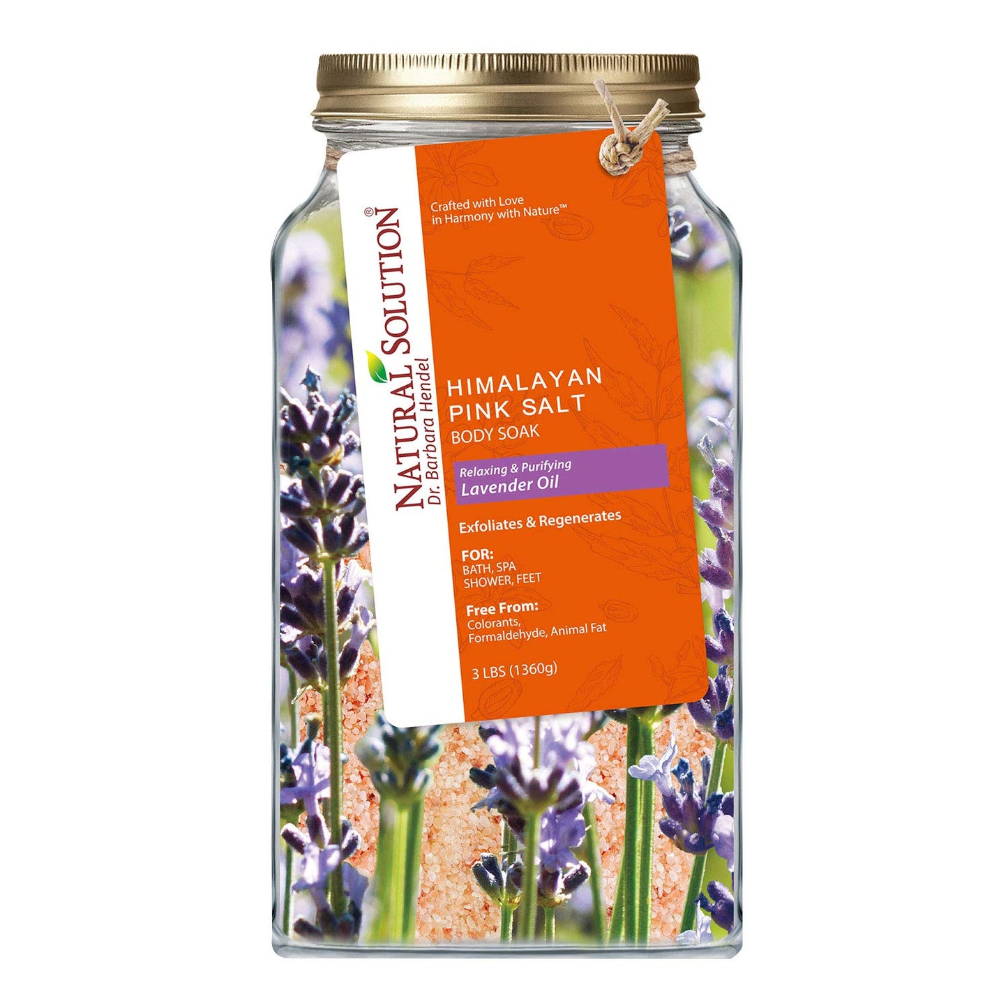 Natural Solution Pink Salt Body Soak with Lavender Oil – 3 lbs of Organic soak Designed for Joint and Muscle Relief, Promoting Relaxation and Soothing Effects