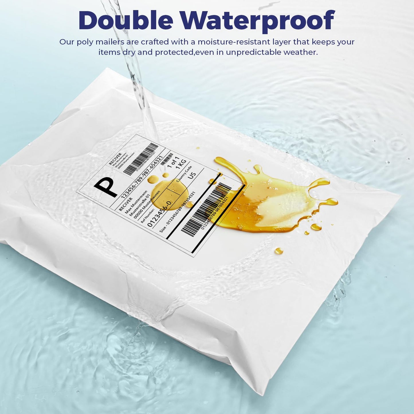 Fuxury 100 Pcs 12x15.5" Poly Mailers with 4x6" Thermal Labels, Waterproof Mailing Envelopes & Stickers for Clothing, Strong Adhesive Poly Shipping Postage Bags for Business (White)