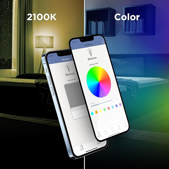Feit Electric 60 Watt Equivalent Smart Filament Globe Bulb, Spiral Filament WiFi Dimmable, Works with Alexa and Google Assistant No Hub Required, G30 Vanity LED Smart Light Bulb G3060/RGBW/FIL/AG