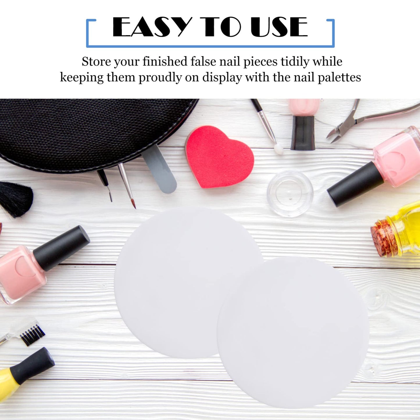 Beaupretty 10Pcs Nail Art Tool Set Silicone Manicure Pallets Round Cosmetic Mixing Trays for Nail Polish Color Blending and Art Display