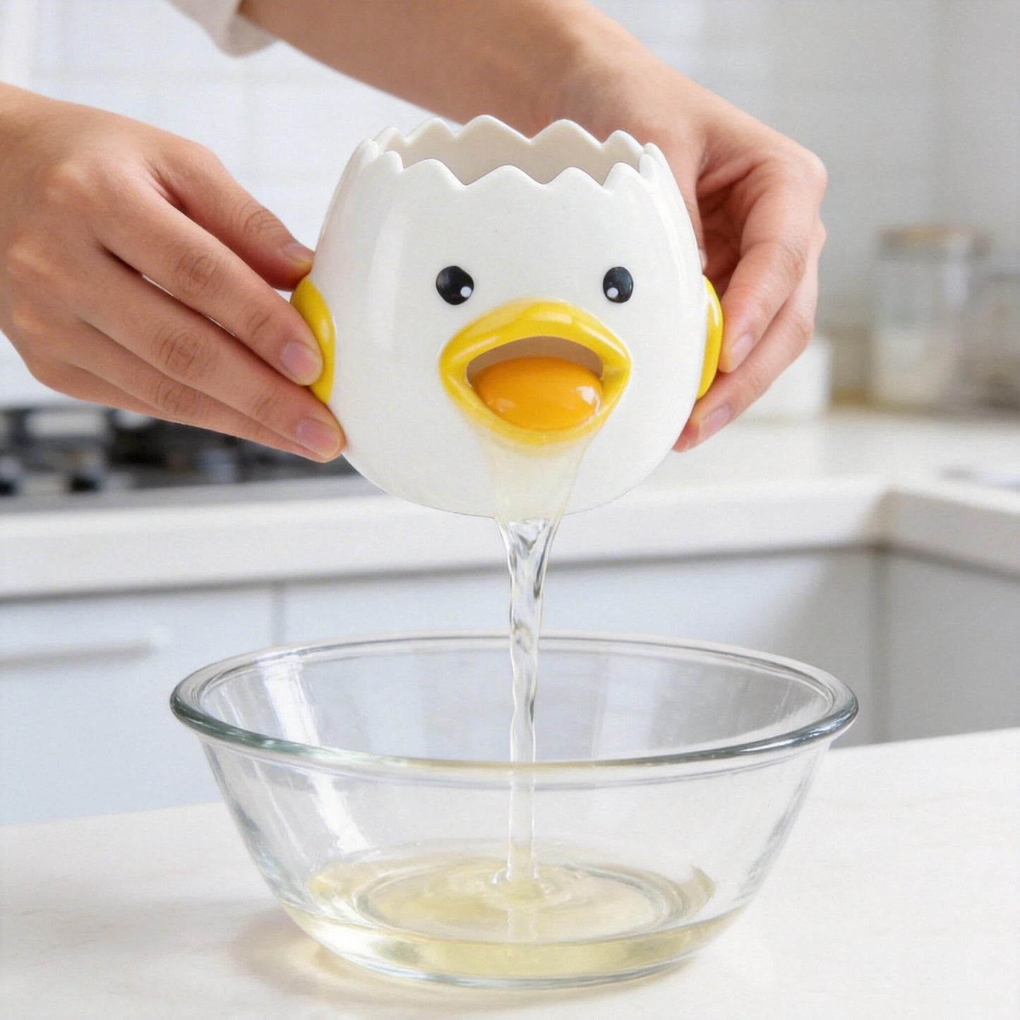 Ceramic Egg Separator, Novelty Chick Kitchen Gadget-Effortlessly Separate Yolks for Baking, Cooking, or Breakfast with This Fun and Adorable Ceramic Tool