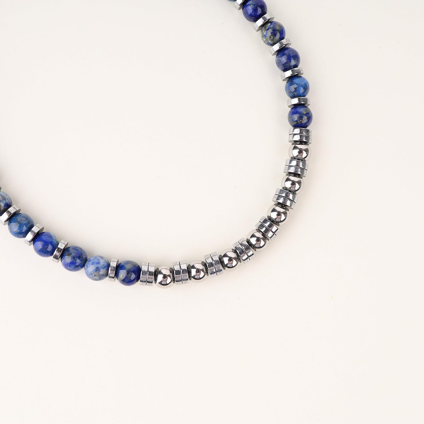 GAVU Hematite Lapis Lazuli Bracelet, Crystal Beaded Bracelet for Men