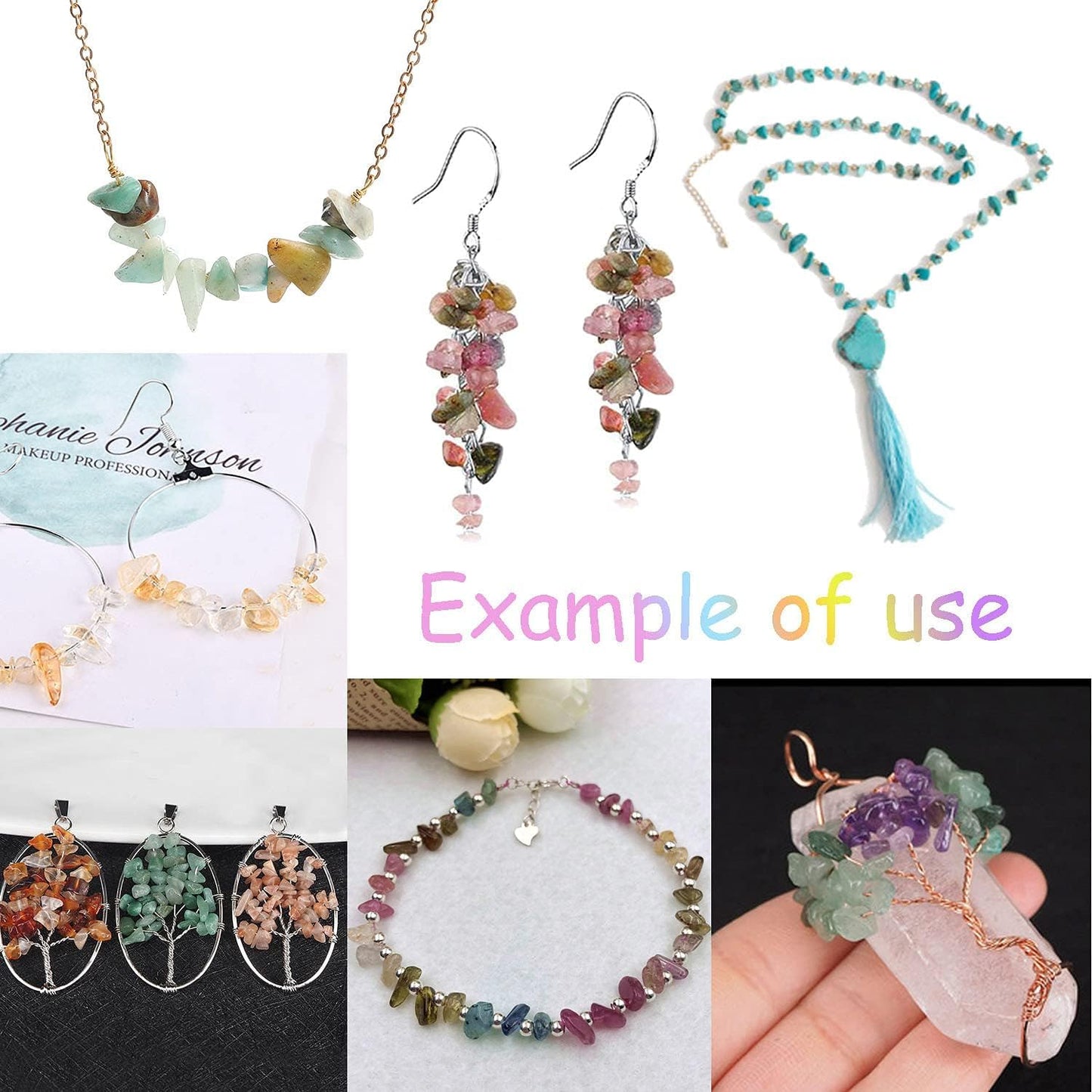 Julie Wang 450PCS Turquoise Irregular Chip Stone Beads 5-8mm Gemstones Crystal Loose Bead for Jewelry Making Bracelet Necklace DIY Craft Finding