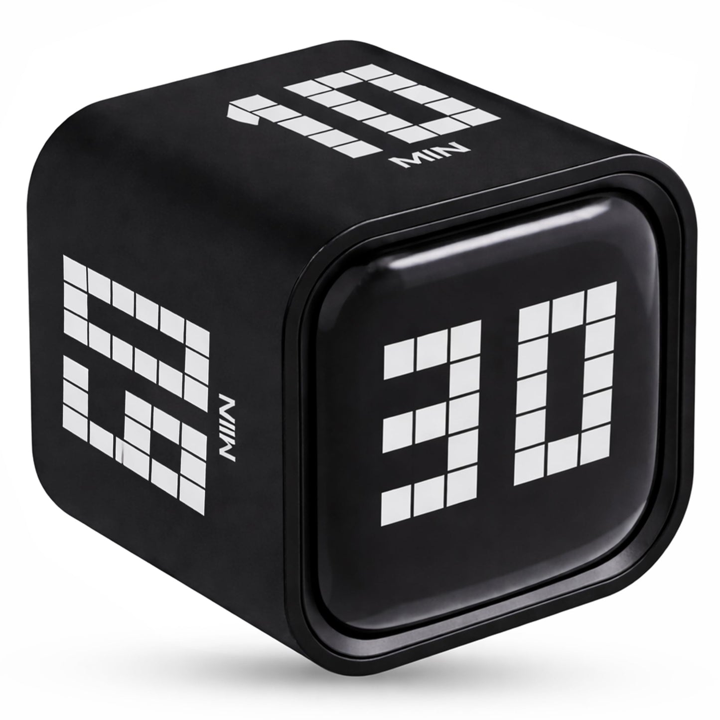 Digital Pomodoro Timer Cube, Rechargeable Type-C Productivity Countdown Clock for Study, ADHD, Kids, Kitchen, 5, 10, 30, 60 Minutes Presets with Volume Control, Black