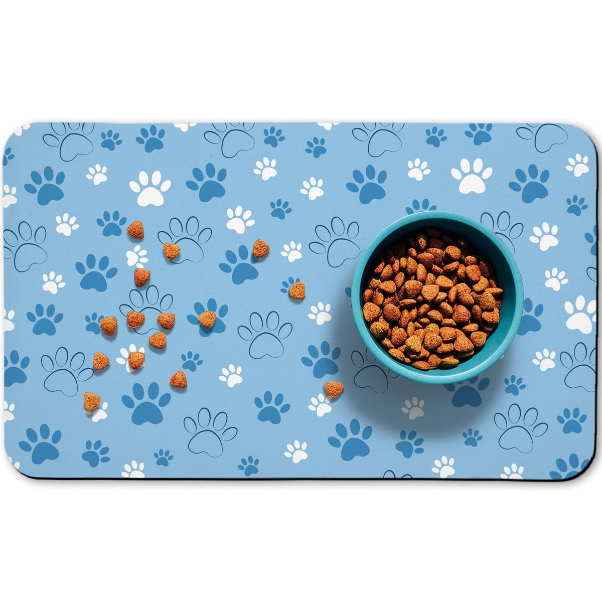Dog Food Mat, Absorbent Water Bowl Mats Cat Pet Feeding Placemats Green 32 * 24 inch