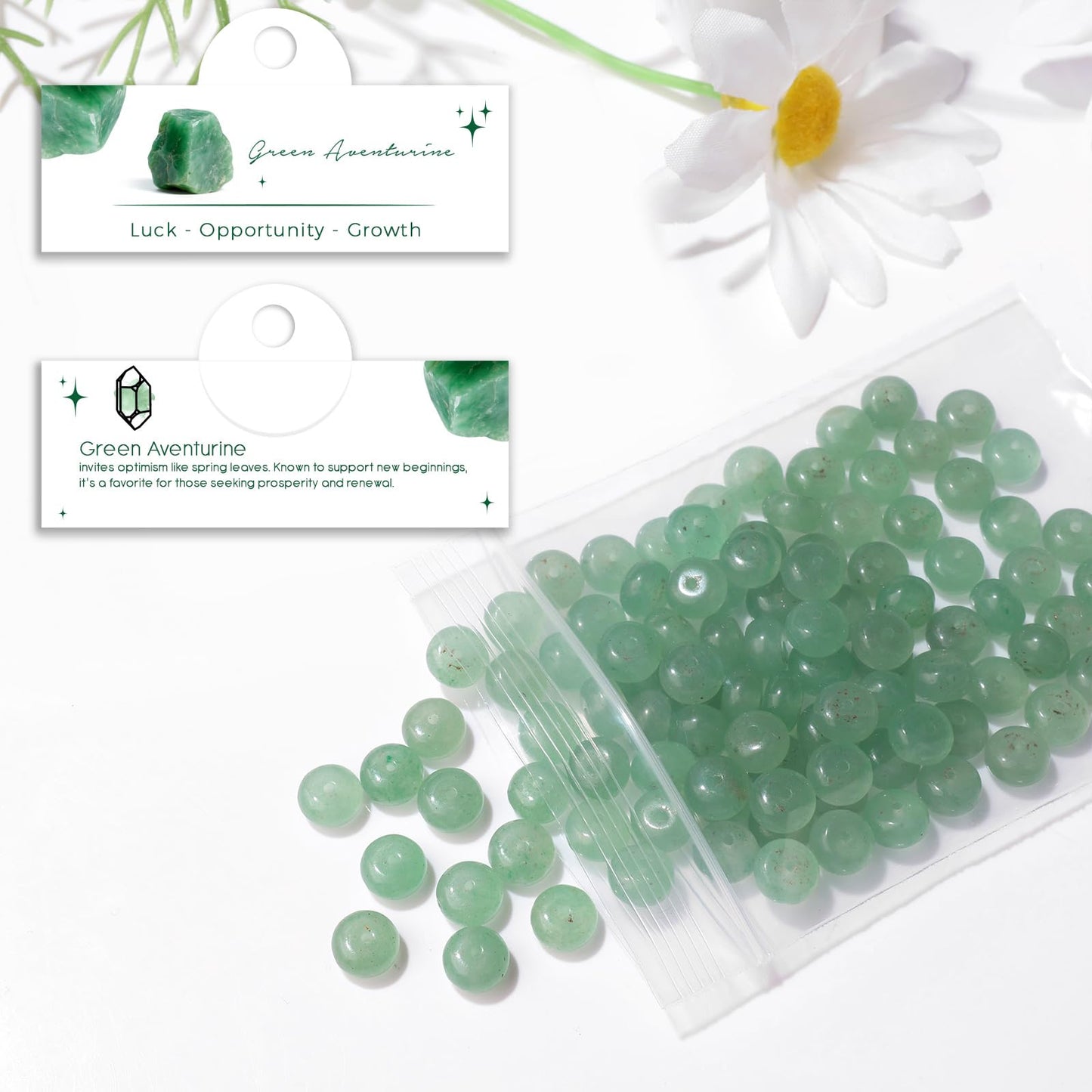 Raicegs 100pcs 5×8mm Rondelle Green Aventurine Beads Natural Gemstone Beads Abacus Disk Stone Loose Beads for Jewelry Making DIY Bracelets Necklace