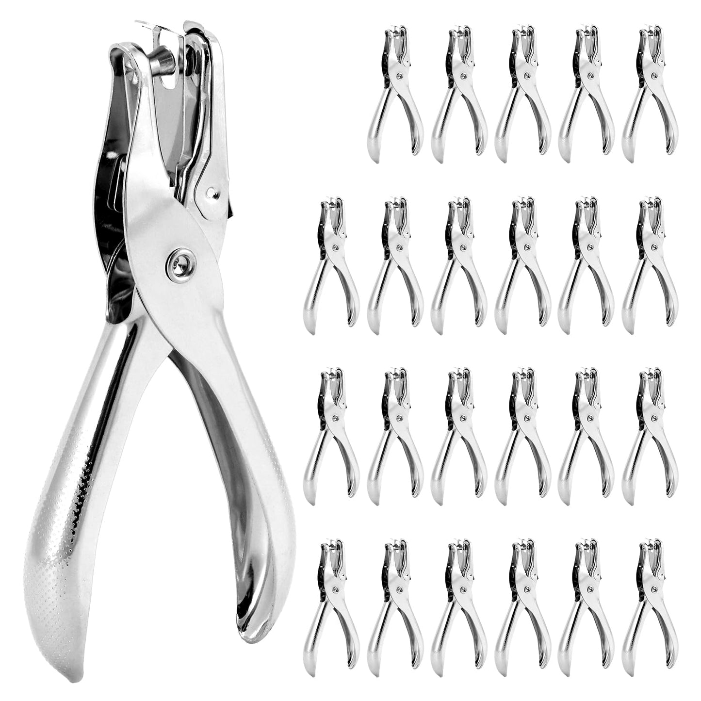 QWORK 24 Pack 1/4 Inch Single Hole Puncher - 5 Sheet Capacity Paper Metal Punches for Greeting Cards Scrapbook Notebook
