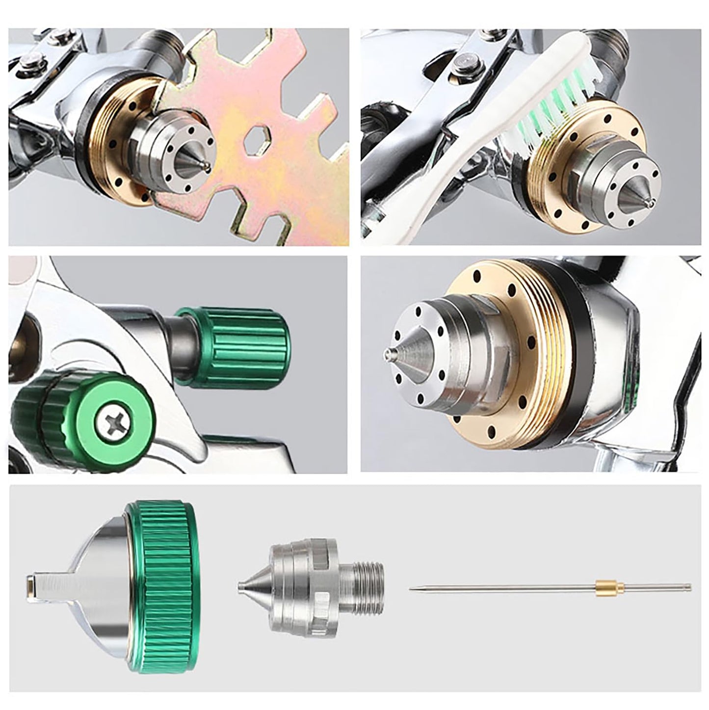 ENDOZER Professional HVLP Spray Gun Set Gravity Feed Air Spray Gun with 1.4, 1.7, 2.0mm Nozzles 20oz 600cc with Gauge for Auto Paint, Primer, Clear/Top Coat & Touch-Up (Not Suitable for Latex Paint)