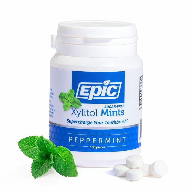 Epic Dental Sugar Free Oral Care Set – 50-Piece Wintergreen Gum, 180 Peppermint Mints, 2 Tubes Spearmint Fluoride Toothpaste – Aspartame Free, Dentist Approved, Helps with Dry Mouth & Cavity Care
