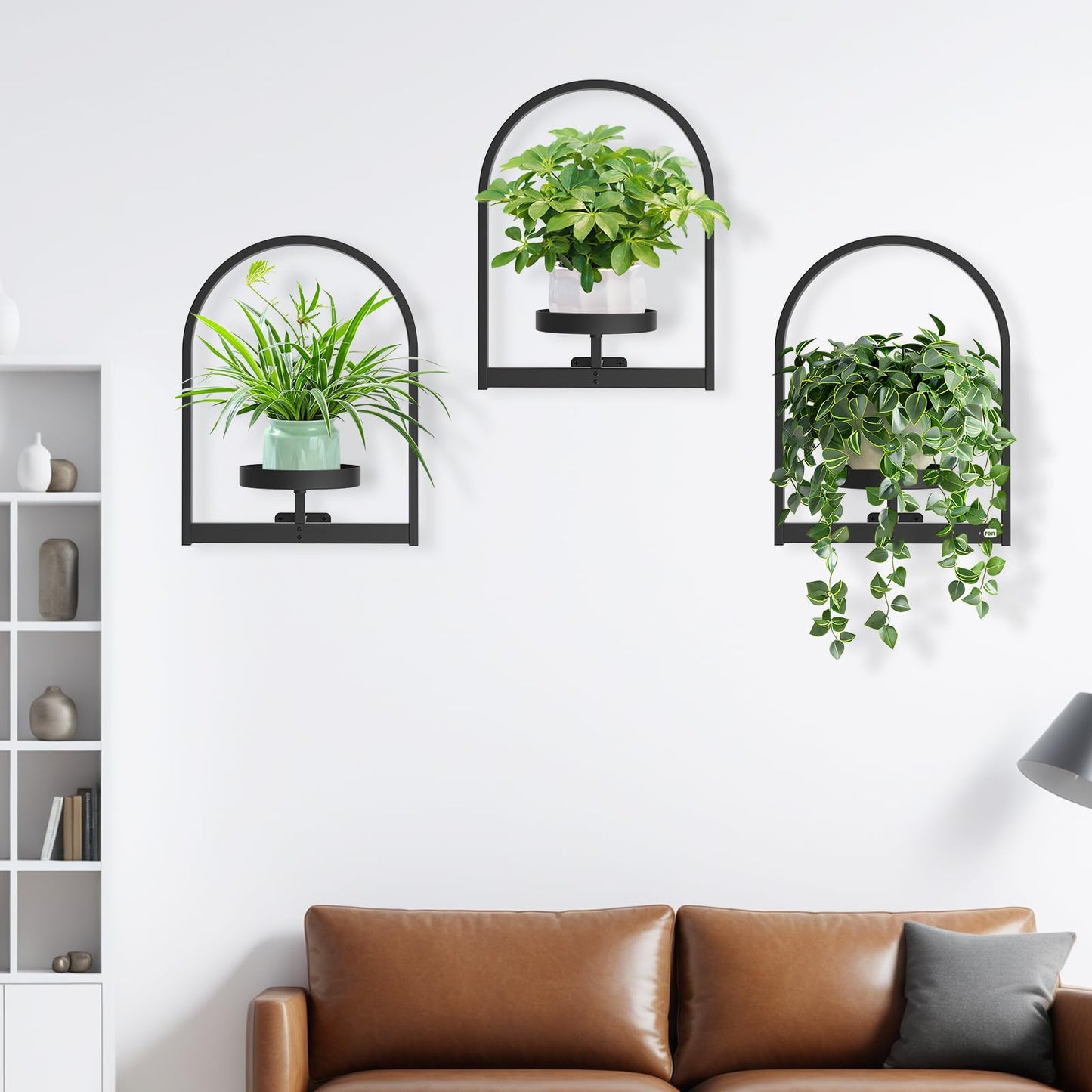 PEKGRIL 3 Pack Wall Plant Holders, Metal Window Planters Shelves, Indoor Plants Stands, Wall Decor Planter Hanging Shelf, Gifts for Plant Lovers