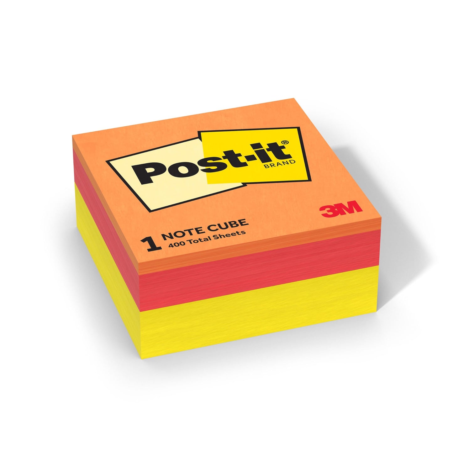 Post-it Notes, 1 Cube Note Sticky Notes Pad, 3 x 3 in., School Supplies and Oﬃce Supplies, Sunburst Collection