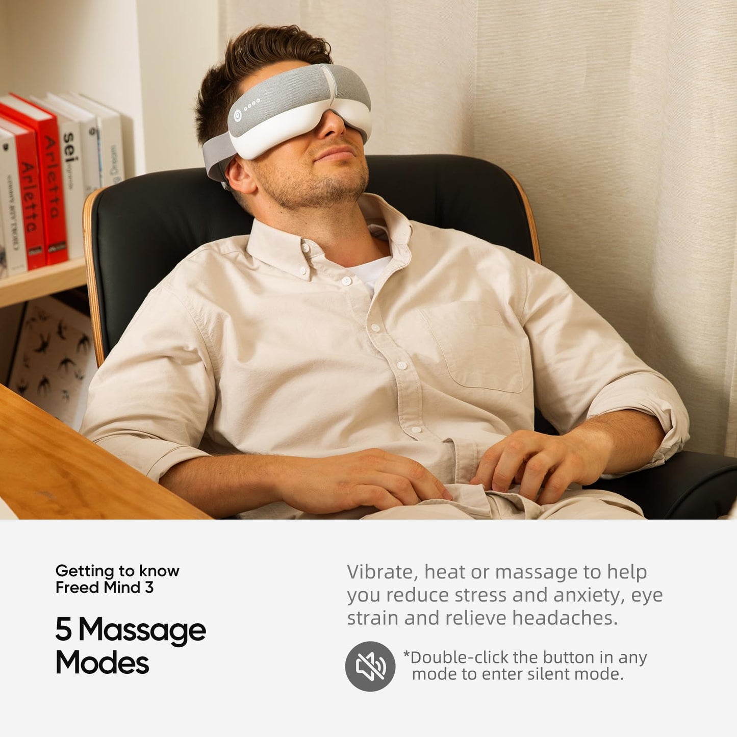 Eye Massager & Bluetooth Heat Sleep mask,Parents Gift Sets |With storage bag & greeting card | Migraine Relief,Relaxation,Bedtime Stress Relief | White Noise,3D airbag kneading| Smart Head Massager