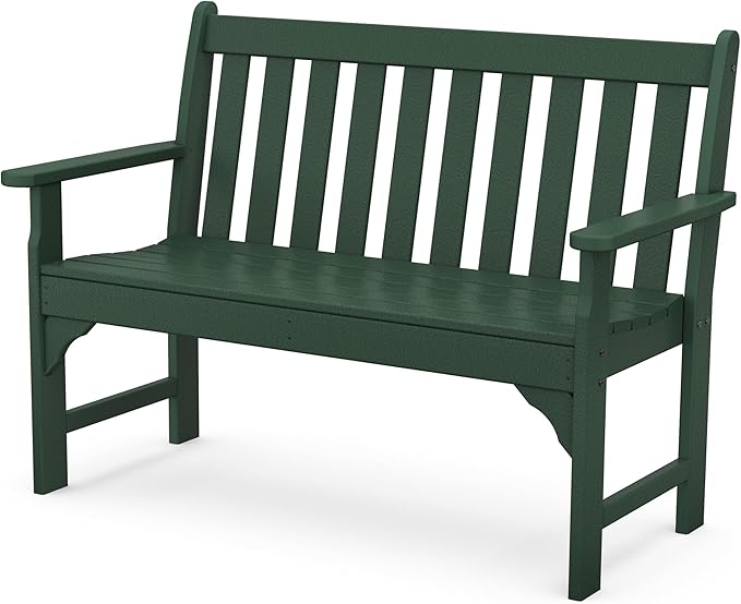 POLYWOOD Vineyard 48" Outdoor Patio Bench, Green