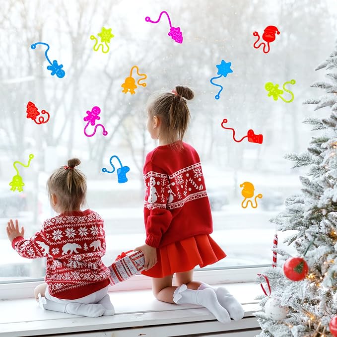 Winter Party Favors Supplies for Toddlers 60 PCS, Bulk Sticky Hands Toys Gifts for Kids, Goodie Bag Stuffers Fillers for Valentines, Small Classroom Non Candy Treats Prizes Trinkets for Boys Girls