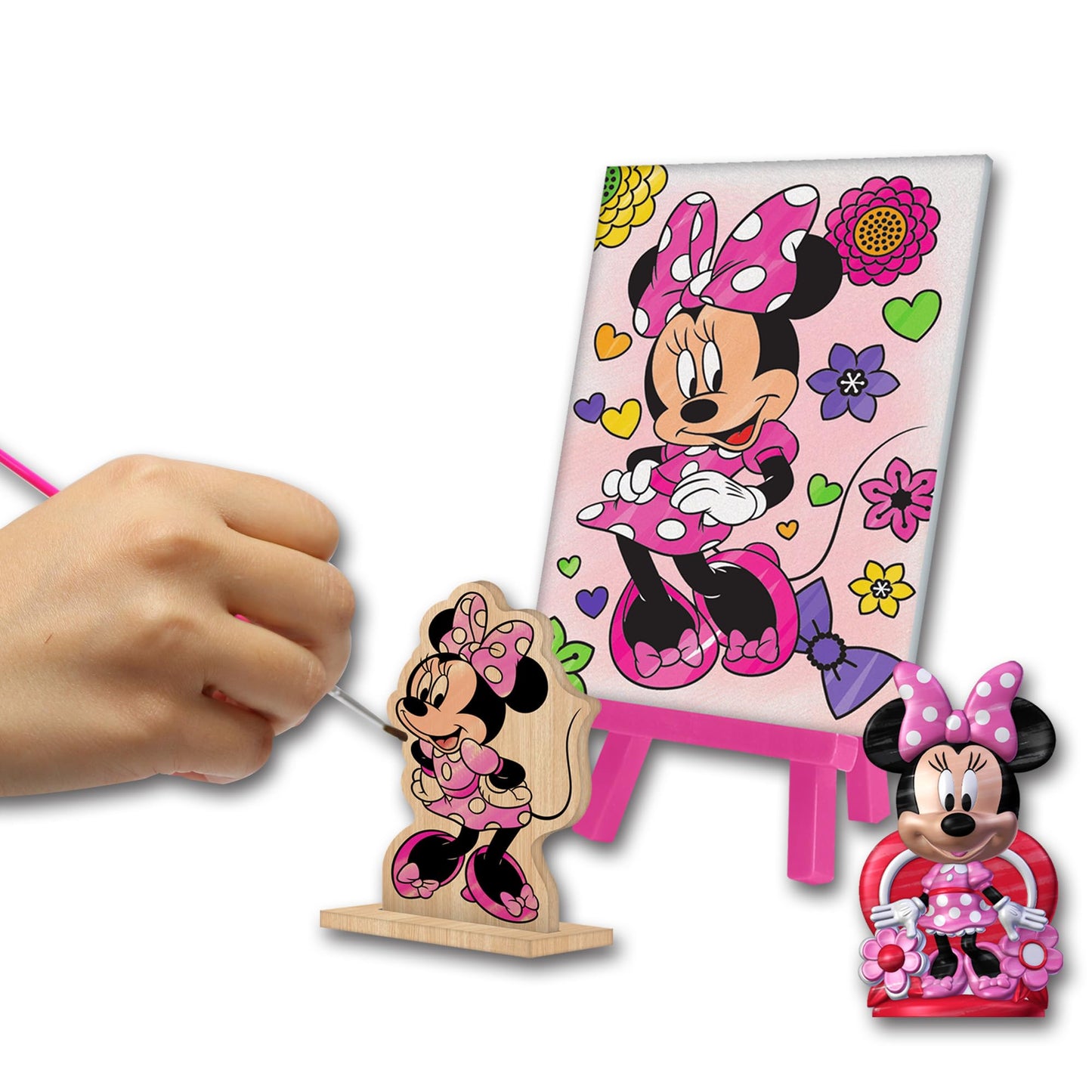 Disney Junior Minnie Mouse 5 in 1 Creativity Tub, 50-Piece Paint and Color Preschool Arts and Crafts Activity Set