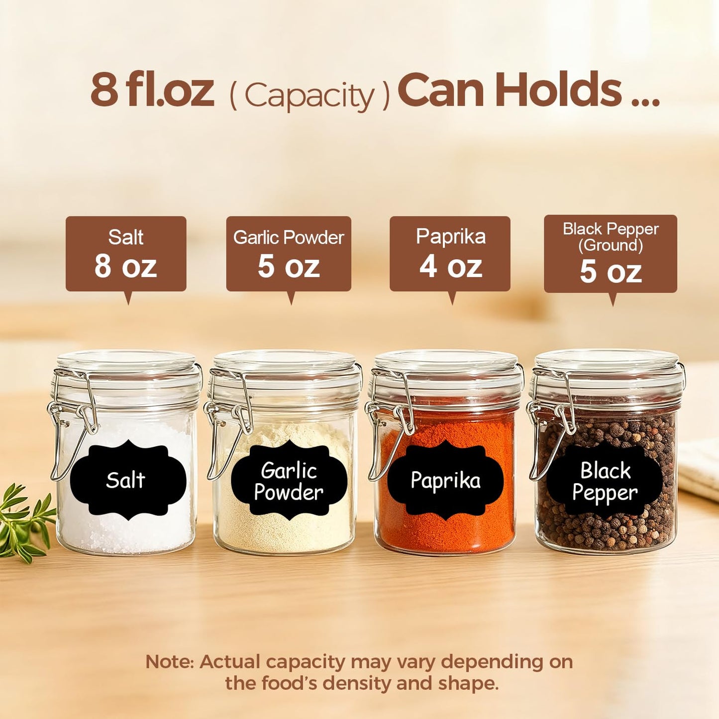 ComSaf 8oz Glass Jars with Airtight Lids (Value Pack of 12), Bulk Cylindrical Jelly Jars for Complete Pantry Organization, 240ml Small Canisters for Sourdough Discard, Spices, Crafts & More