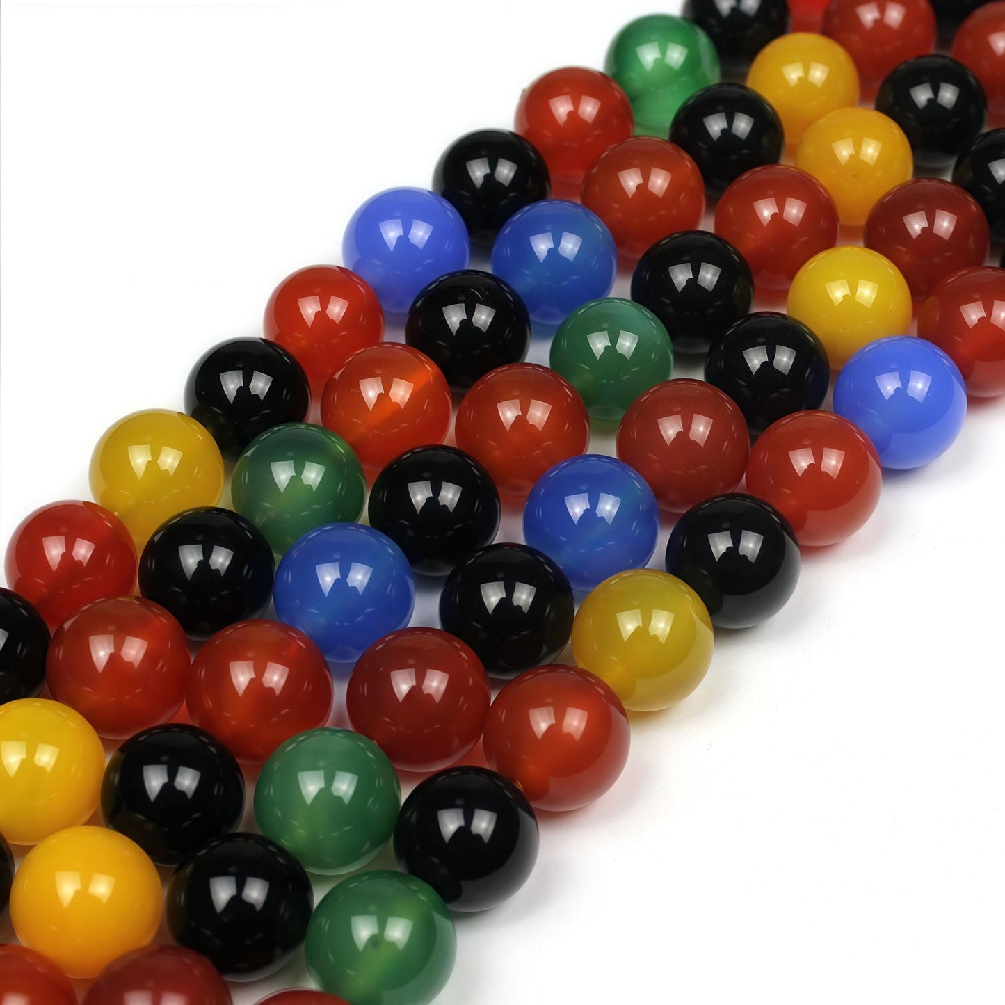 MJDCB AAA Natural Multicolor Agate Beads Round Colorful Stone Energy Healing Beads for DIY Necklace Bracelat Jewelry Making Strand 15" (8mm)