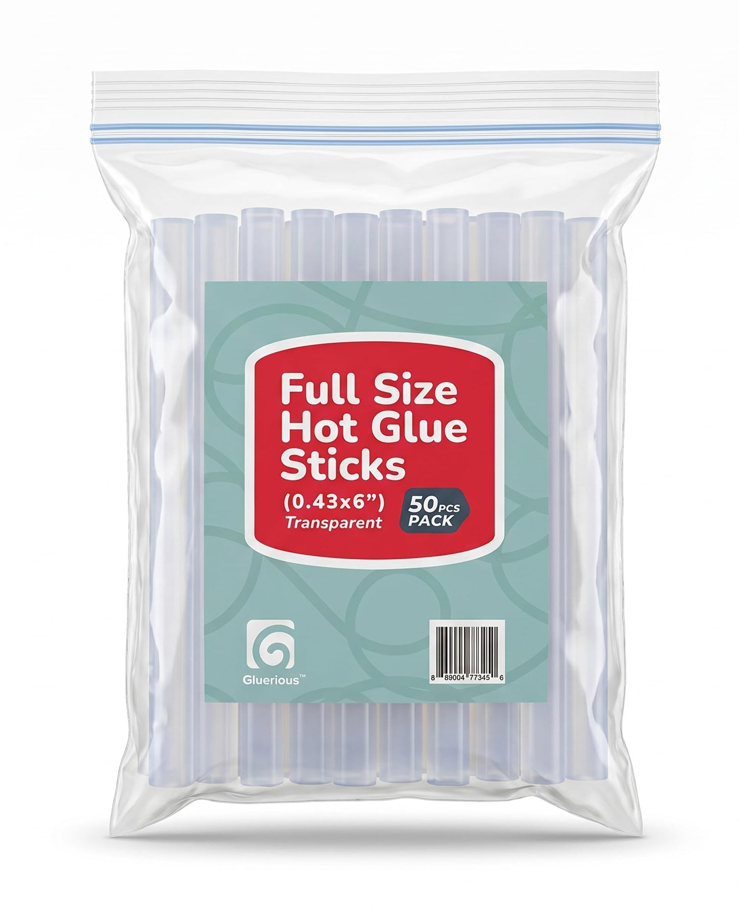 50pcs Full Size Hot Glue Sticks for Large Glue Gun, 0.43x6 inches Large Glue Sticks, Bulk-Pack for Arts Crafts DIY Fabric Gluing & More