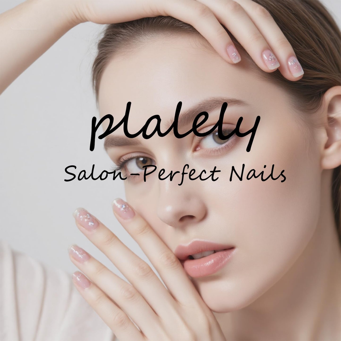 plalely Long Square Press on Nails,Handmade Acrylic Press on Nails with Designs，Long Press on Nail for Women 24pcs