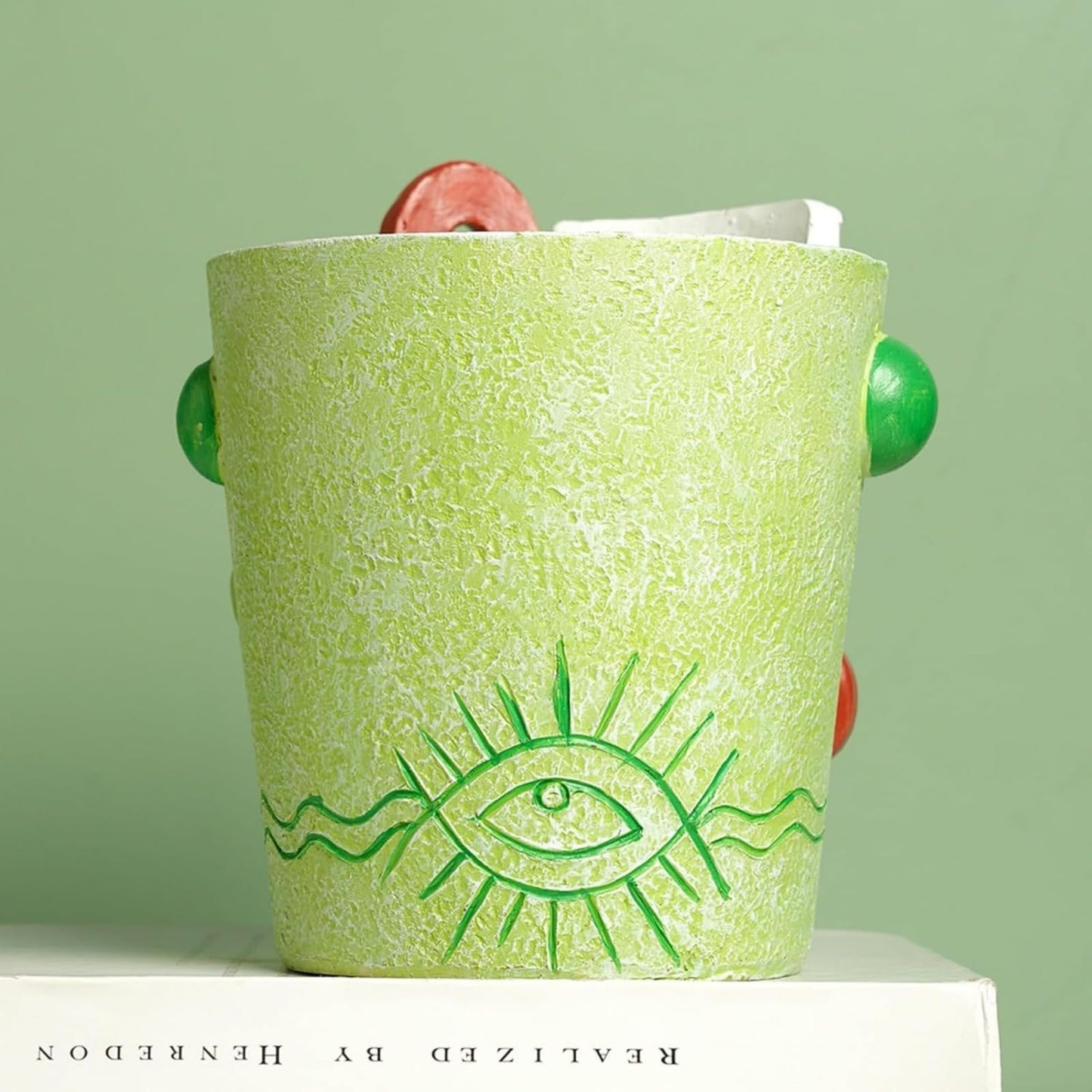 BJVF Mint Green Abstract Face Planter Pot/Picasso Flower Pot, Unique Head Planters for Indoor Plants, Abstract Face Decor, Picasso Pots for Home Decor (Large)