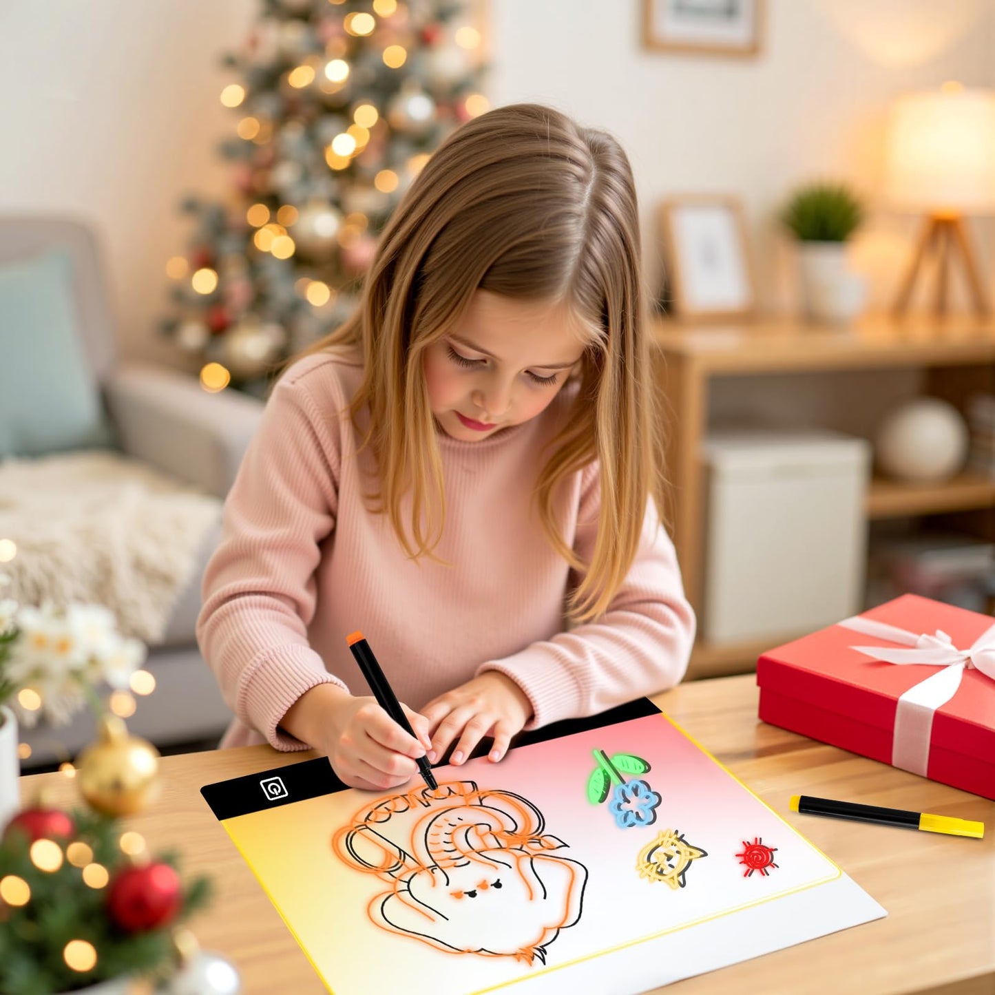 16" Rechargeable LED Doodle Glow Drawing Board for Kids with 9 Light Effects & 4 Modes, Neon Light Up Drawing Tablet Gifts for Kids/Girls/Boys/Teens for Easter Birthday Festival Gift Ideas