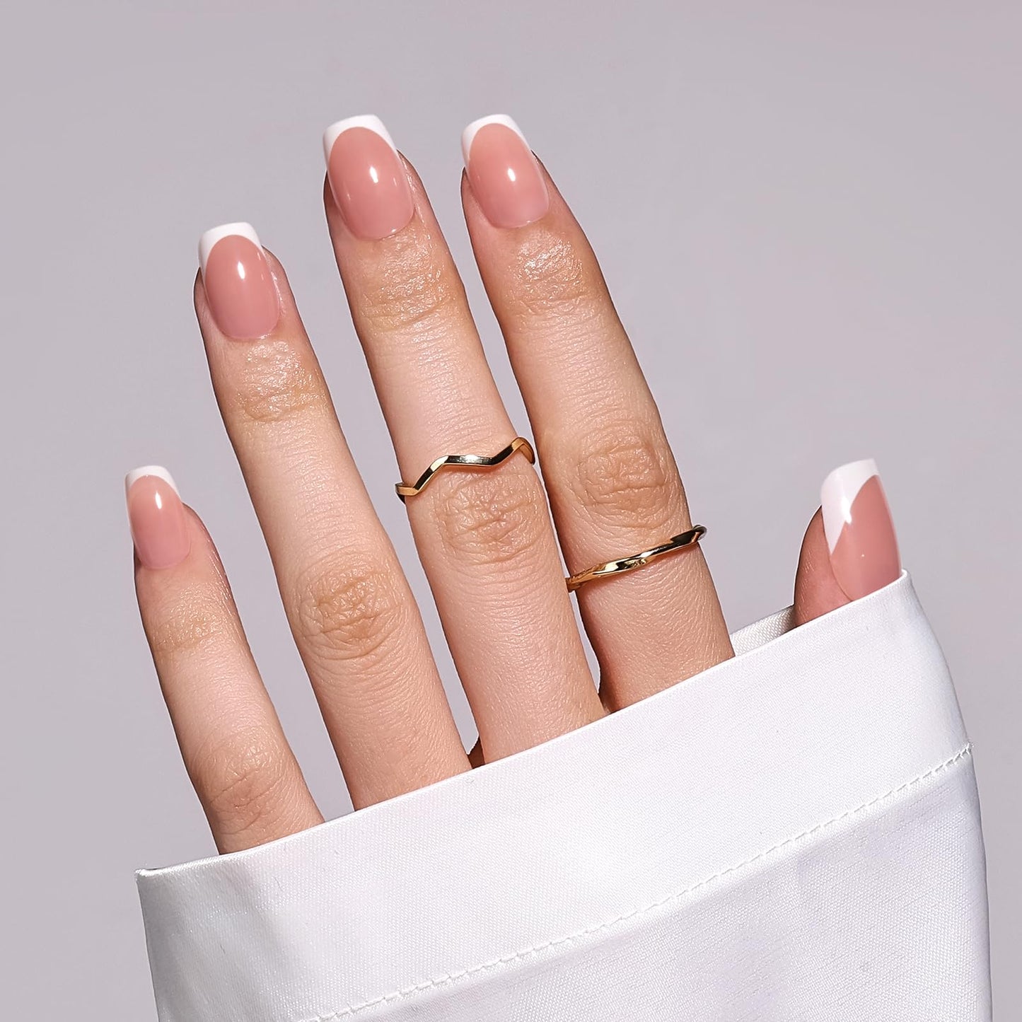 MelodySusie Professional Nail Dust Collector MelodySusie Press-On Nails Short Square White French Tips