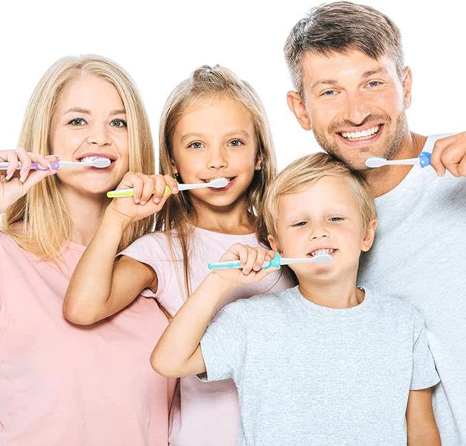 Bokon 100 Pcs Toothbrush for Kids Individually Wrapped Children Soft Disposable Manual Toothbrush Bulk Panda Travel with Bristle Rubber Handle for School Daycare Oral Hygiene