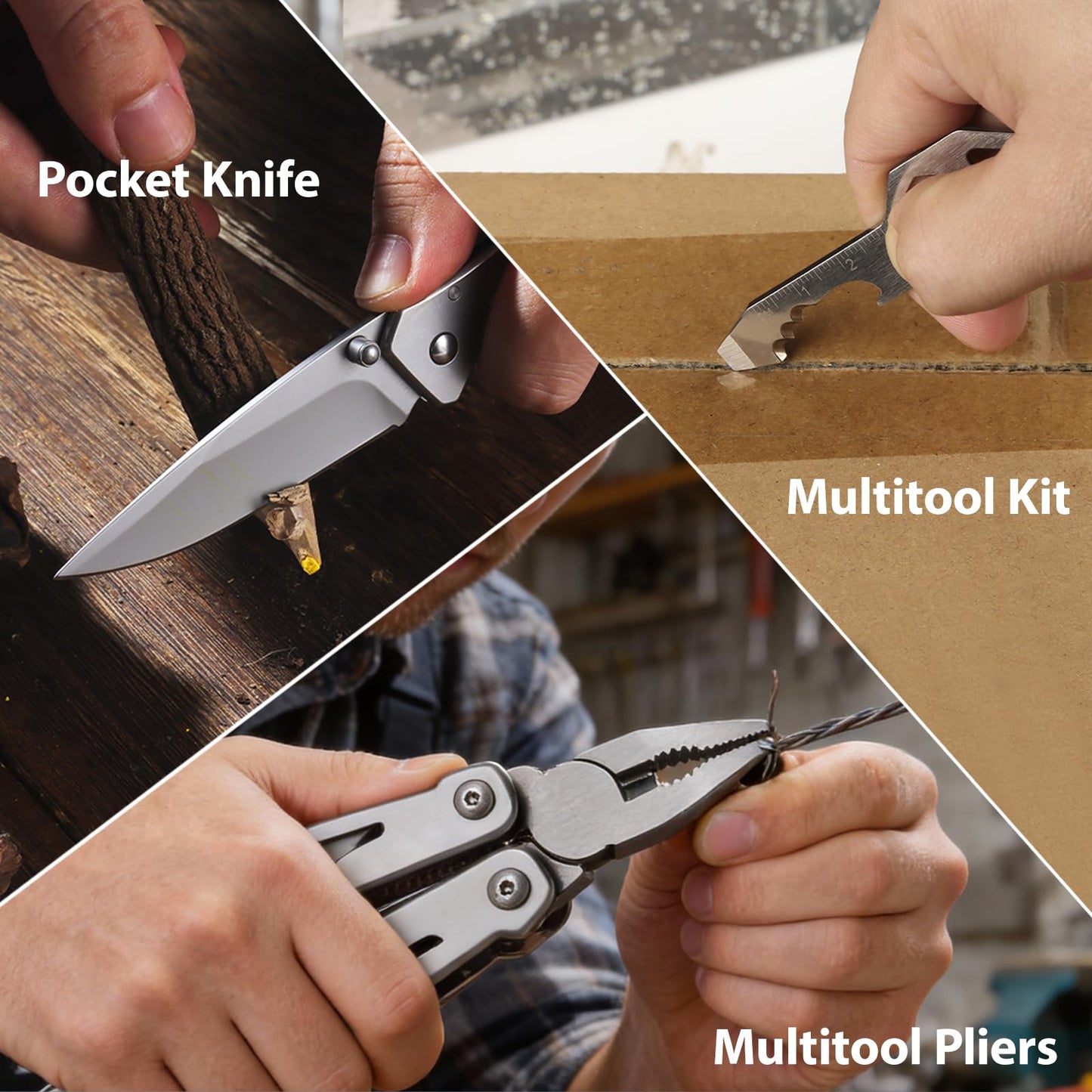 Multitool Gifts for Men, Multi-tool Pliers & Pocket Knife 3-Piece EDC Tool Set Packed with Premium Gift Box for Birthday, Christmas, Father’s Day, Stocking Stuffers for Man