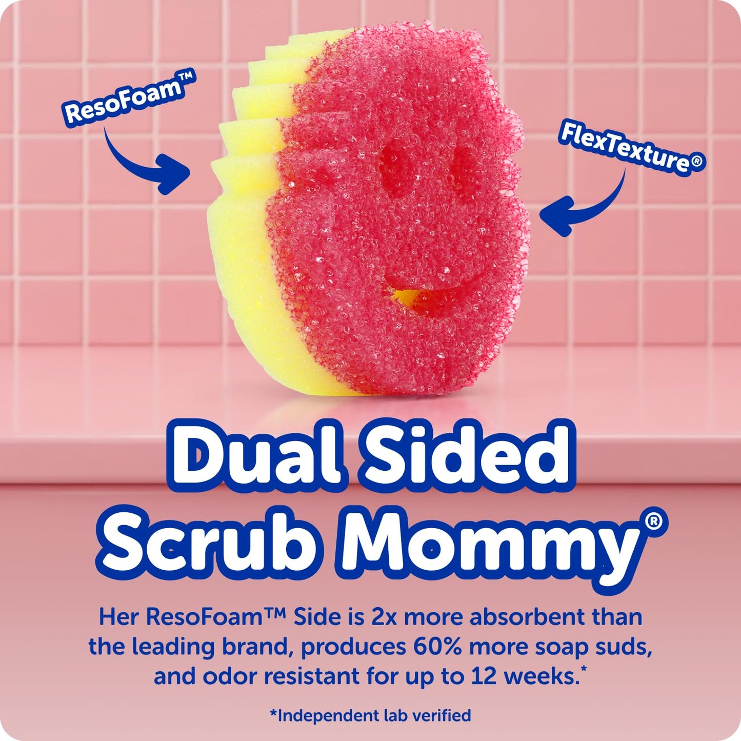 Scrub Mommy Kitchen Sponges (6) + Daddy Caddy Sponge Holder - Scratch-Free Cleaning Sponges for Dishes & Dish Scrub for Multipurpose Cleaning - BPA Free Polymer Foam - Stain & Odor Resistant (7 Count)