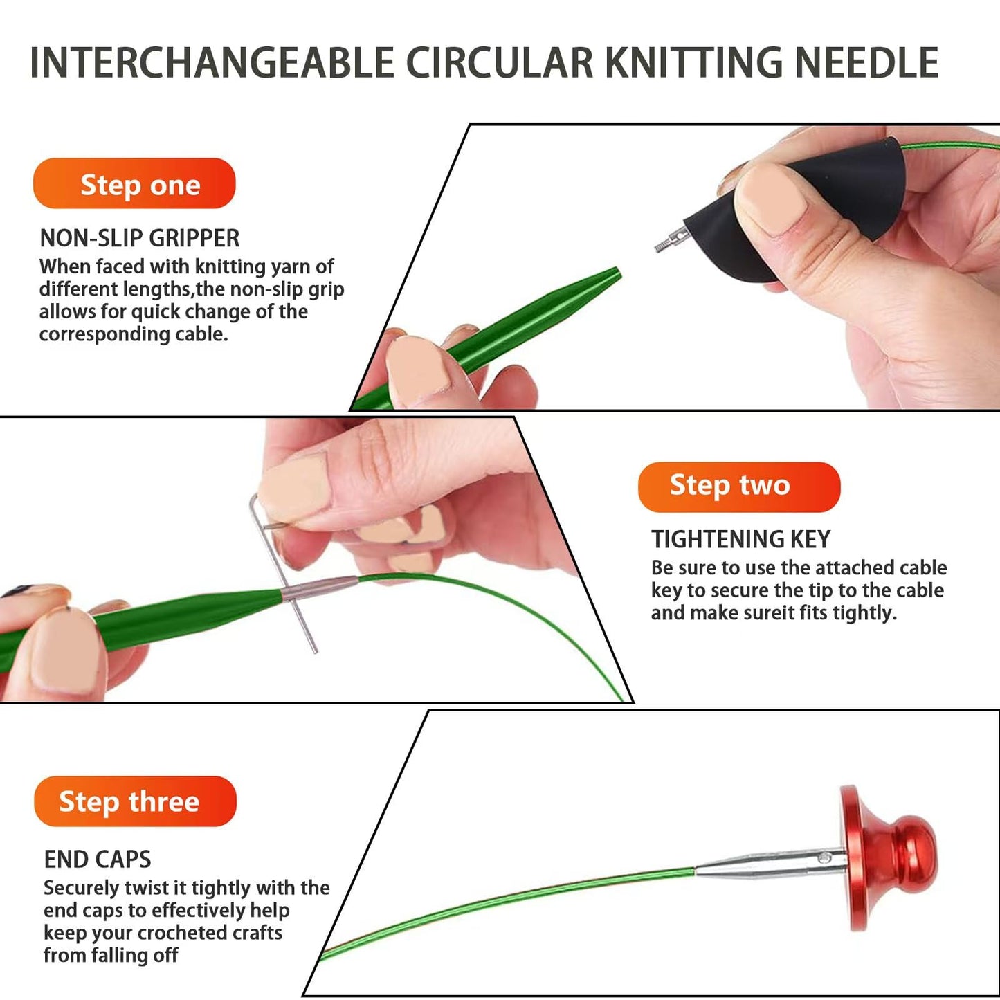 Hzkokon Knitting Needles Set Interchangeable Aluminum Circular Knitting Needles Set 13 Pairs of 4 Inch Premium Aluminum Needles & Accessories Green
