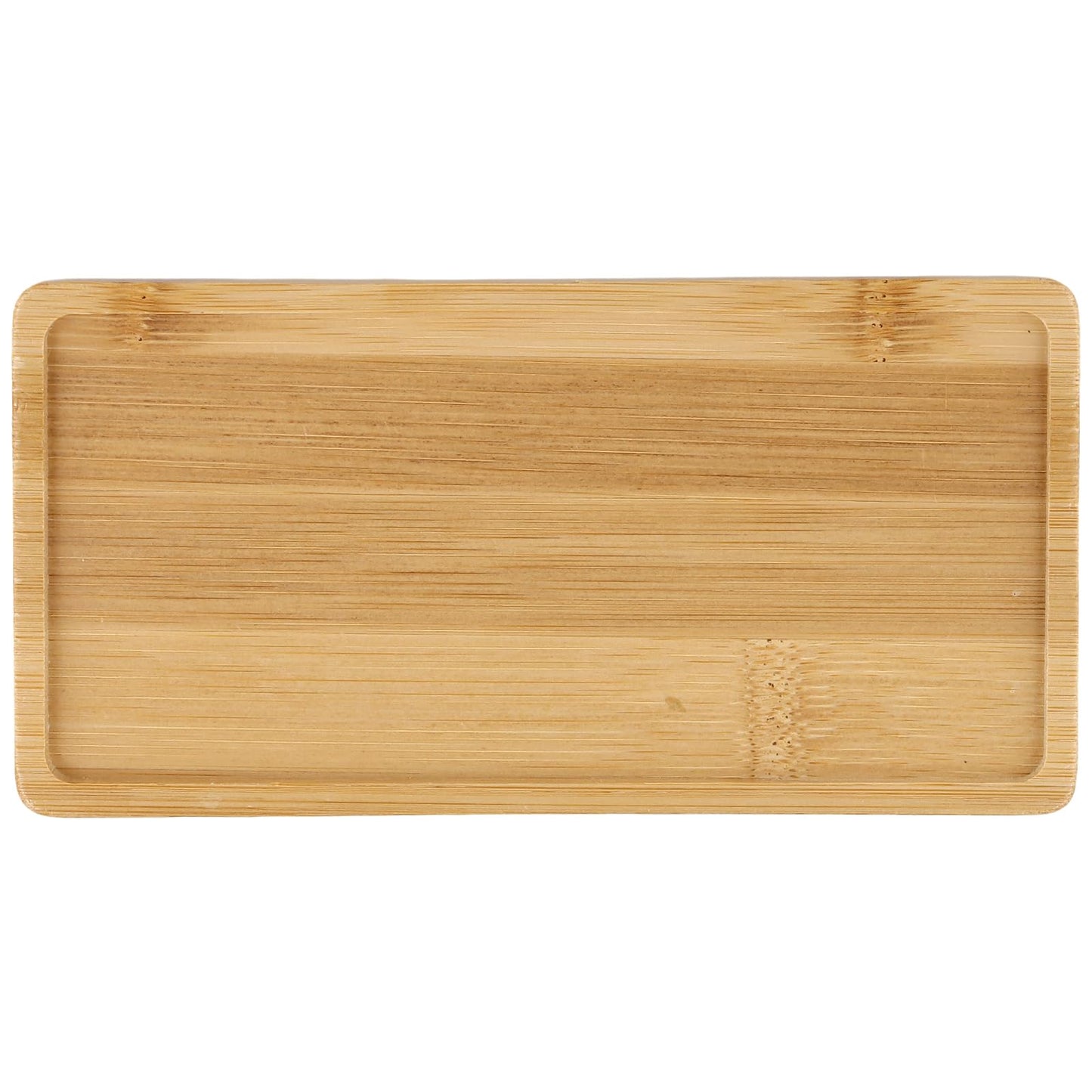 MUKLEI 20 Pack Bamboo Plant Saucer, 6.9 x 3.5 Inch Small Bamboo Trays Saucers, Mini Rectangle Plant Pot Drainage Tray for Succule