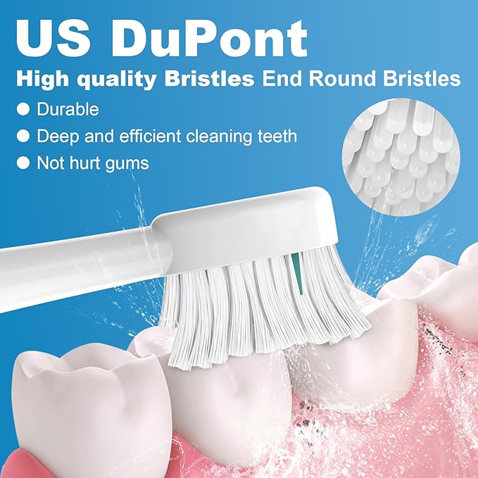 Replacement Brush Heads for WaterPik Sonic-Fusion 2.0 Flossing Toothbrush (SF-03/SF-04) and Sonic-Fusion Flossing Toothbrush (SF-01/SF-02),5 Count White with Covers