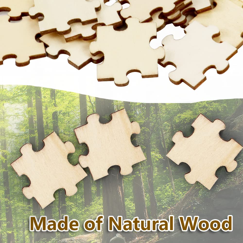 UPlama 300PCS Blank Puzzles, Freeform Blank Puzzle Pieces Blank Wooden Puzzles DIY Jigsaw Puzzles Plain Puzzle Pieces for Crafts, Arts, Card Making (1.18" x 1.18")