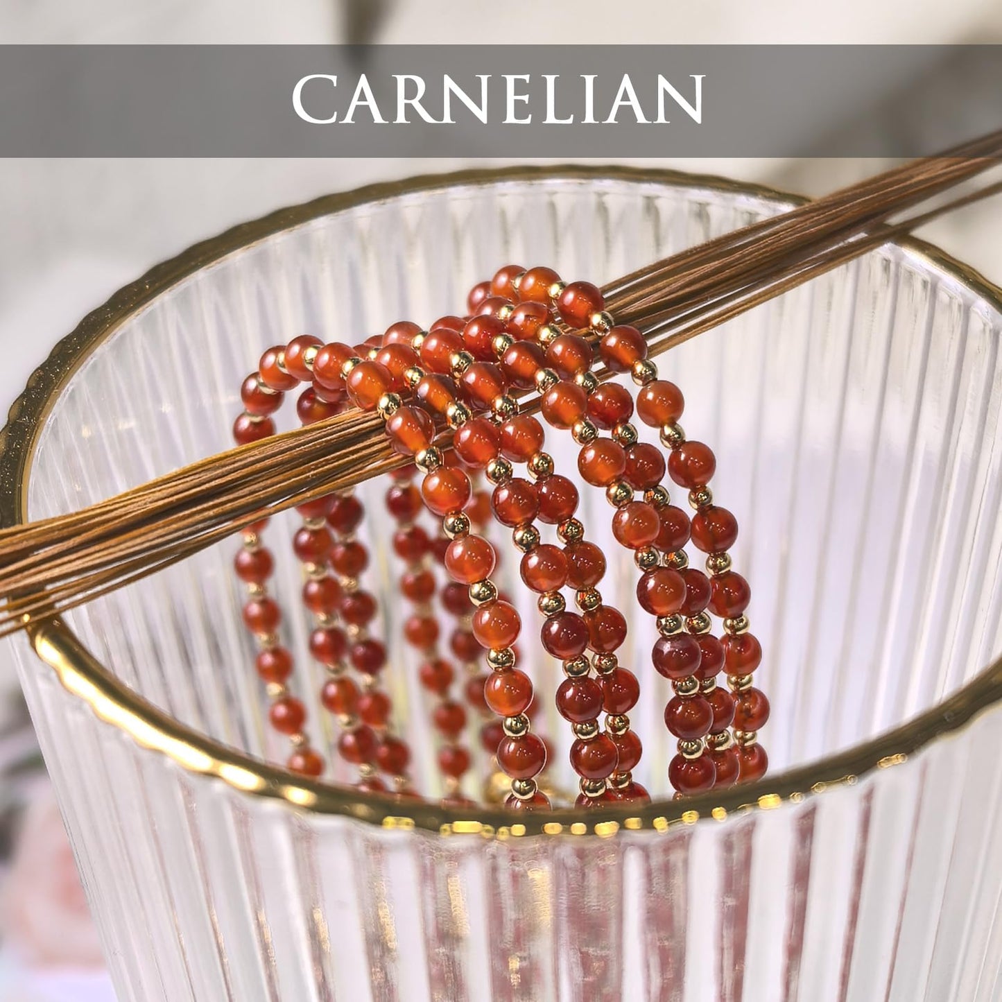 Morchic 3mm Red Carnelian Natural Gemstone Beaded Bracelet for Women, Dainty Tiny Charm Jewelry, Adjustable 7.1-8.6", Ideal Birthday Holiday Gift