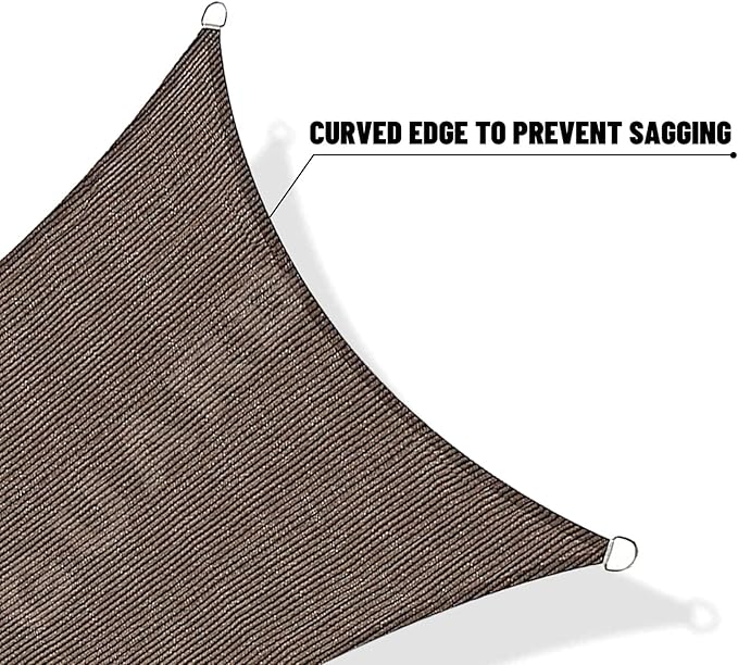 SUNNY GUARD Custom Size 12'x14'x18.4'Brown Sun Shade Sail Right Triangle UV Block Shade for Backyard Yard Patio Deck Garden(Customized)