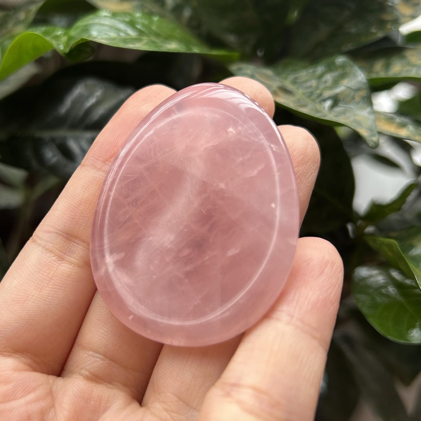 Bacatgem Natural Rose Quartz Water Drop Chakra Thumb Worry Stone,Stress Relax Healing Reiki Crystal Pocket Palm Stones