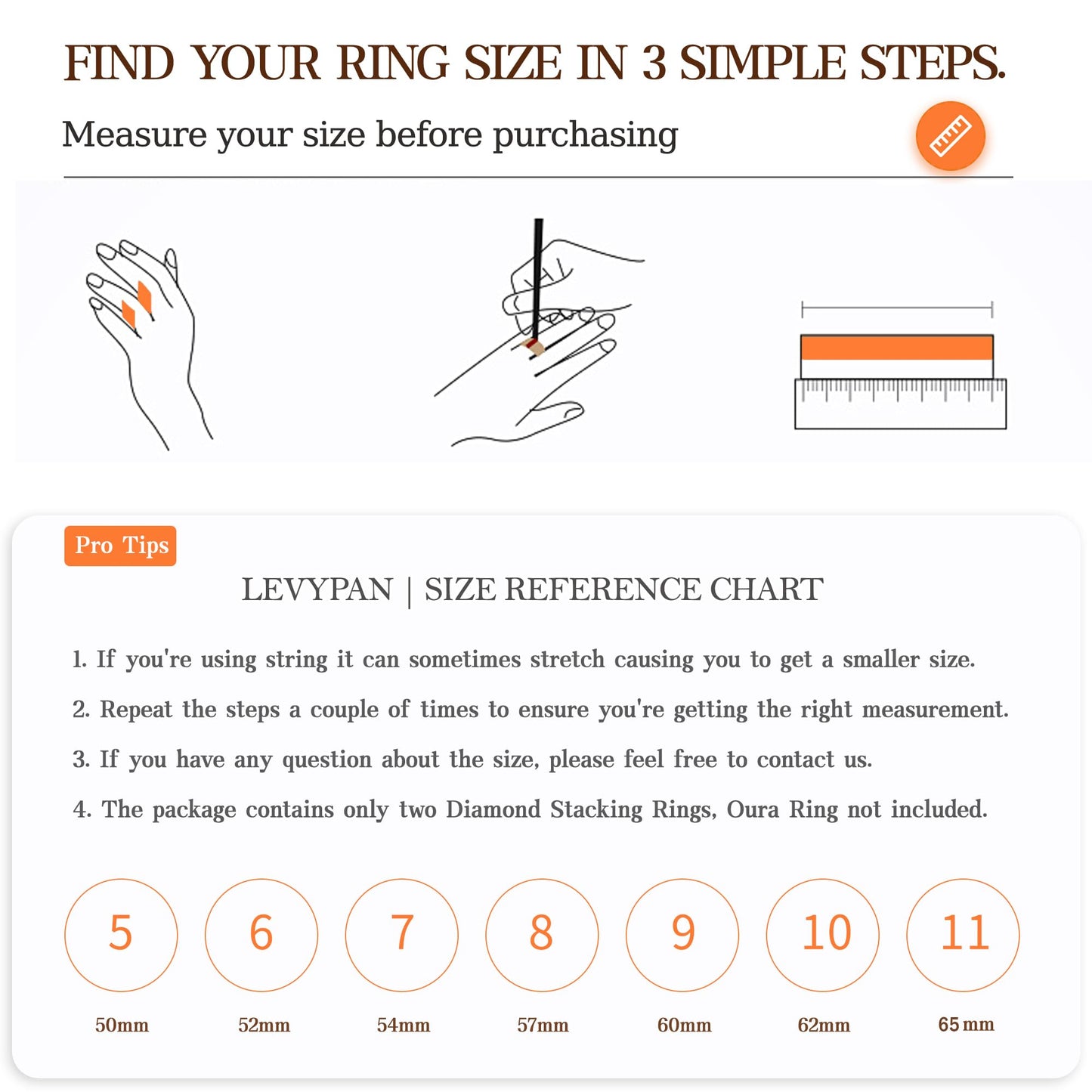 LevyPan 2-Pack 14K Gold Plated Stacking Rings for Oura Ring Gen 4/Gen 3, Cubic Zirconia Simulated oura ring stack Diamond Rings for Women