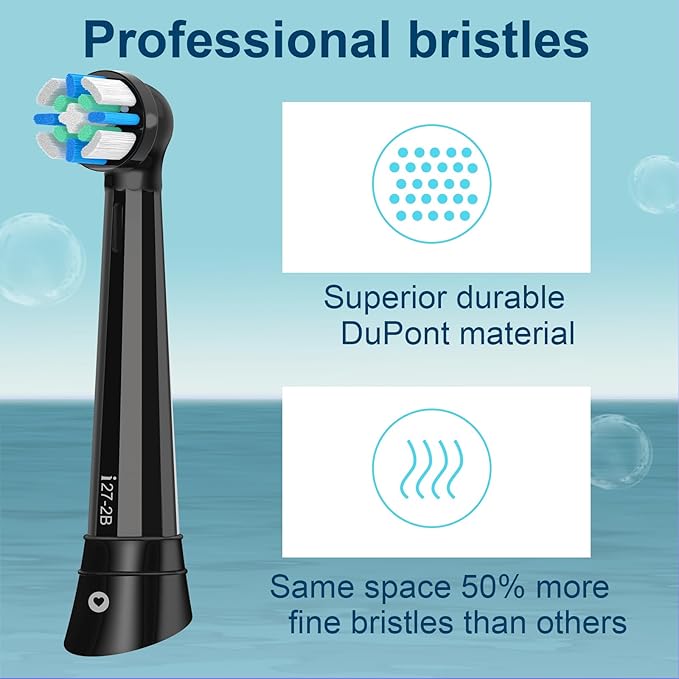 iO Replacement Heads Compatible with Oral B iO 2/3/4/5/6/7/8/9/10 Series Electric Toothbrush,IO Toothbrush Heads Compatible with Oral B iO,Medium-Hard bristles Care for Your Teeth,Black
