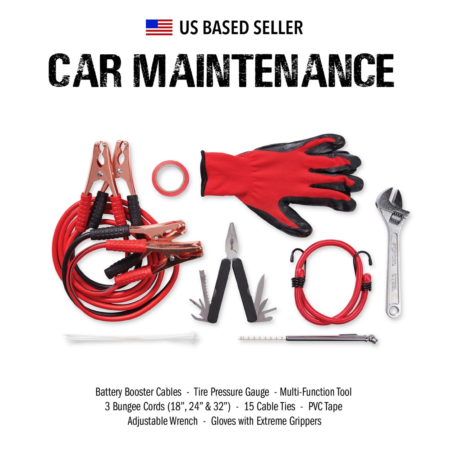 Always Prepared Premium Roadside Emergency Kit for Car - Car Safety Kit, Tools, First Aid, Visibility Gear & More - Perfect Roadside Assistance Kit Gift for New Drivers (125 pc)
