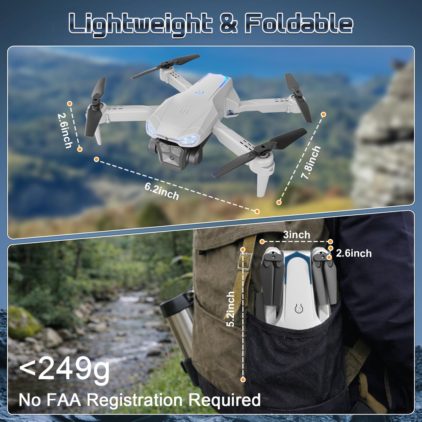 X-shop 1080P Drone with Camera for Adults Beginners, Foldable RC Quadcopter, One Key Start, Gesture Control, Altitude Hold, 360° Flips, 30 Min Flight Time, 2 Rechargeable Batteries, Toy Gift for Kids