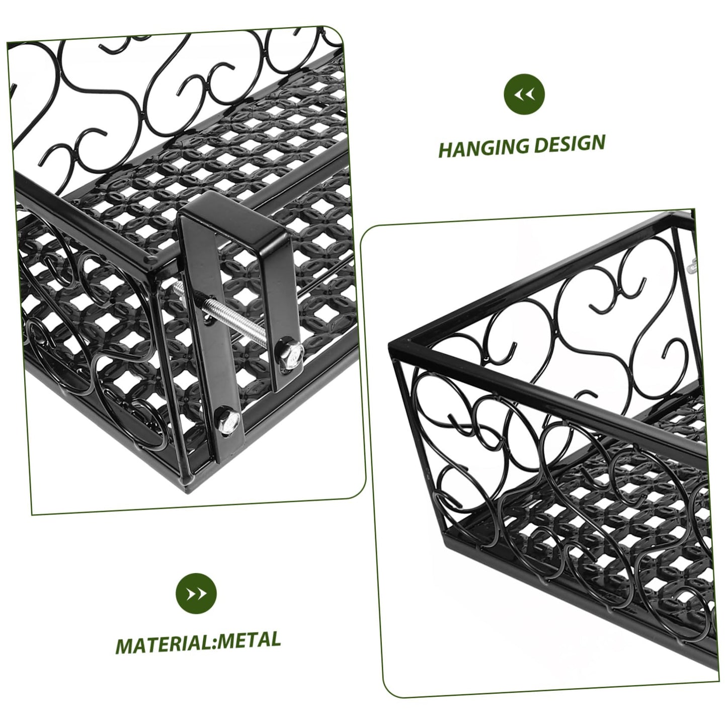 POPETPOP Hanging Window Plant Shelf Metal Flowerpot Rack Balcony Planters Railing Holder