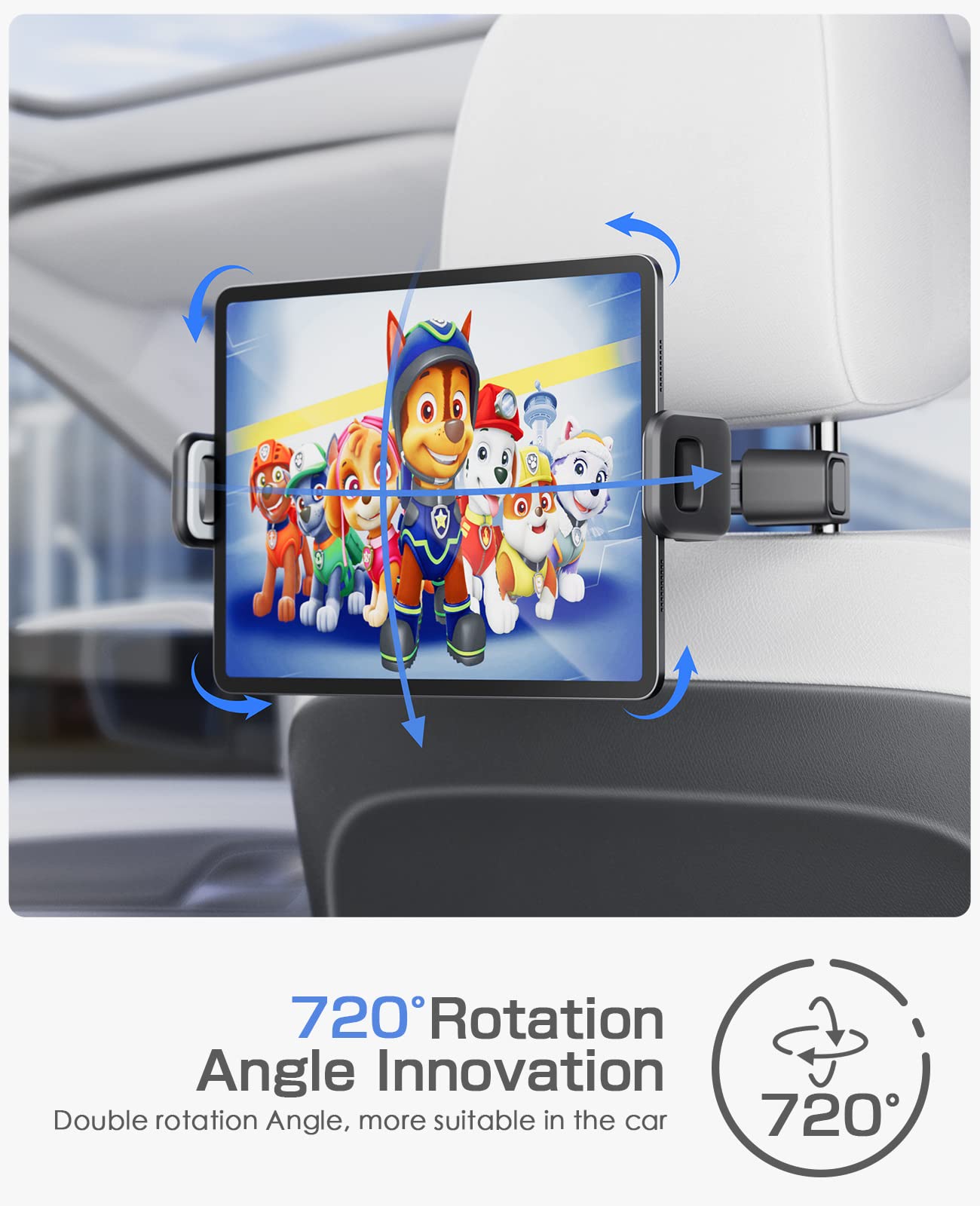 TOCHIO 2 Pack Tablet iPad Holder for Car Backseat Tablet Holder Phone Mount Stand for iPad, Tablets, Nintendo Switch, iPhone, Smartphones, Gift for Men and Women (Style B)