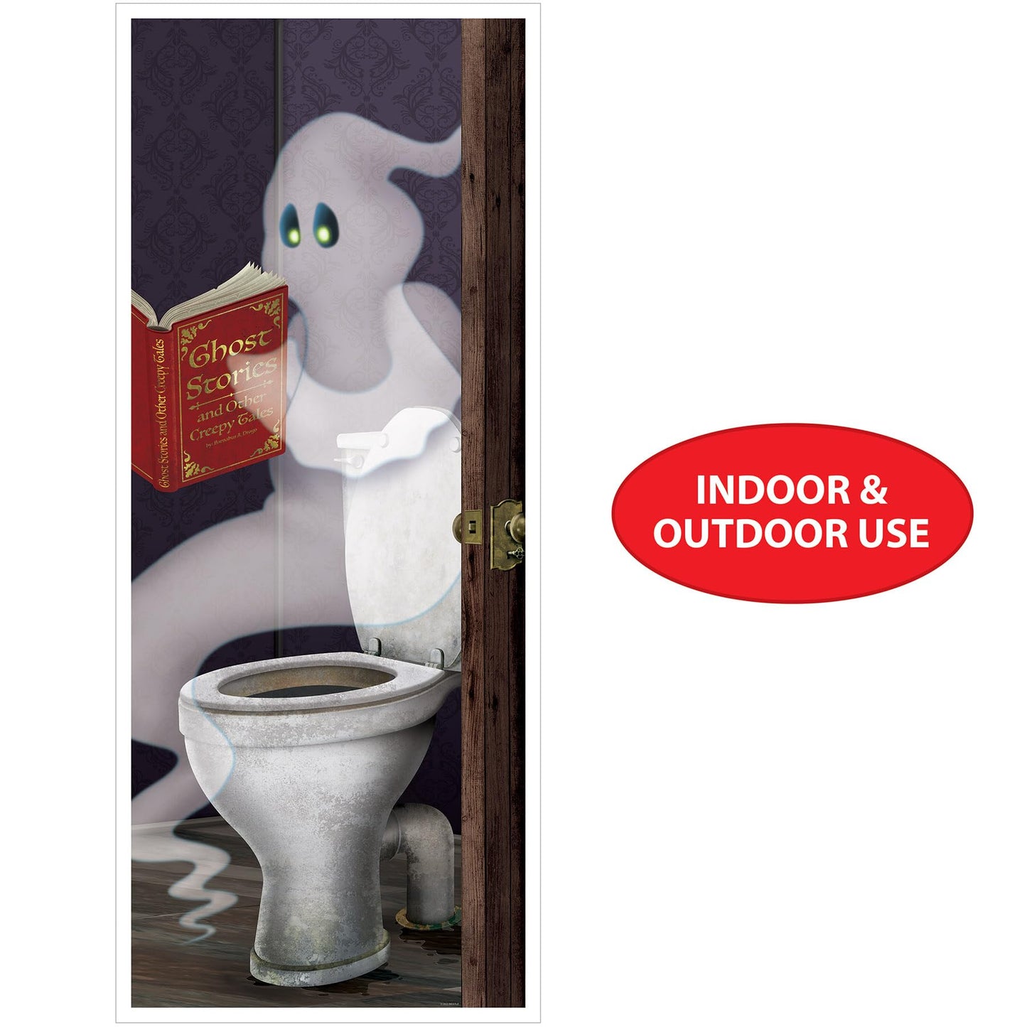 Beistle 2 Piece Ghost Restroom Door Covers - Spooky Halloween Decorations For A Boo-tiful Bathroom, Celebrating With You Since 1900