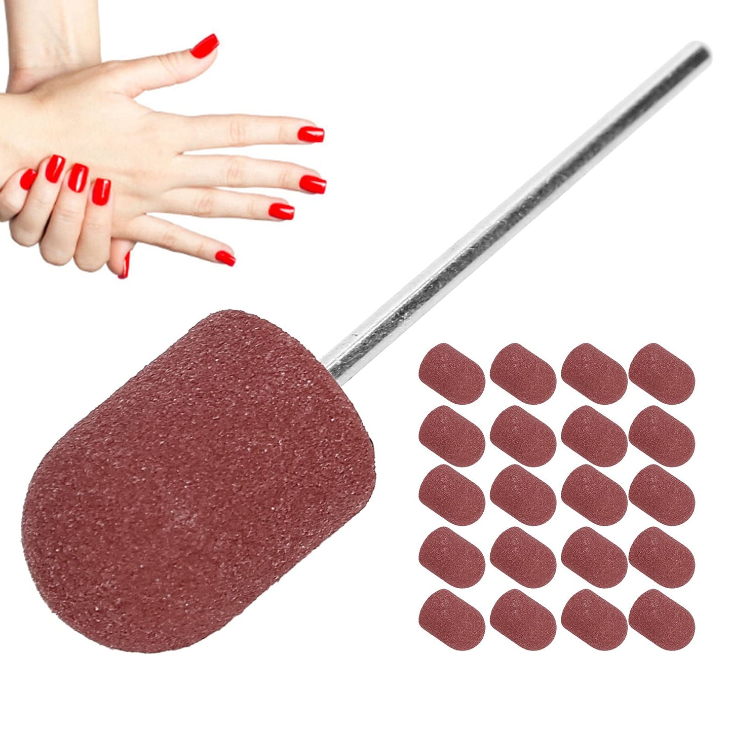 Nail Drill Bits Kit, Nail Art Sanding Nail Drill Bits Polishing Grinding Sanding Bands Set Nail Drill Head Accessory for Manicure Pedicure Nail Polishing Burr Home Salon Use 13 x